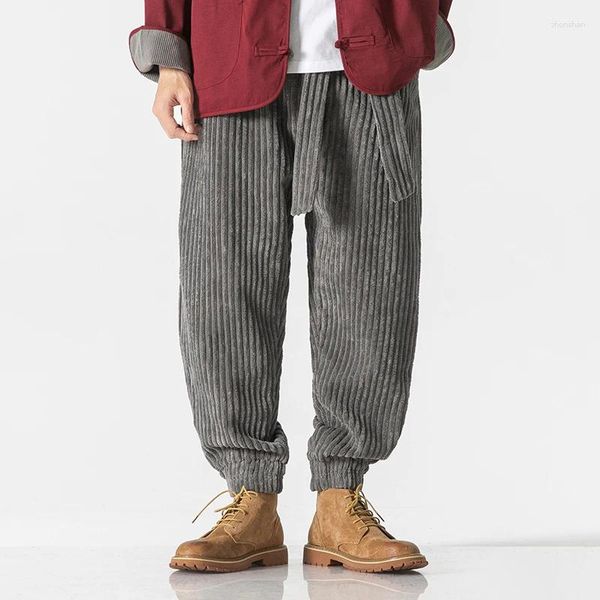 Calças masculinas outono inverno homens veludo harajuku streetwear harem moda engrossado sweatpants mulheres quentes calças casuais
