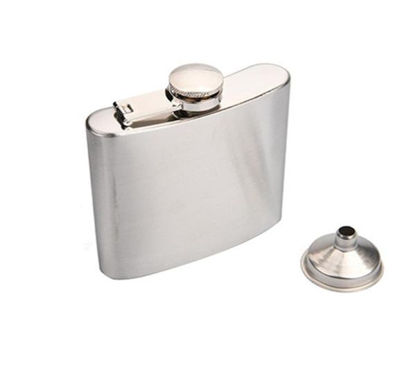 Huni ile 6oz Kalça Şişesi Paslanmaz Çelik 6 Oz Ons Şişeler Kapasite Paslanmazsteel Hip -Flask Taşınabilir Flagon 170ml Açık Mekan Viski2700748