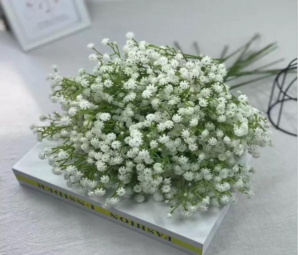 Único branco chega gypsophila respiração do bebê artificial flores de seda falsa planta casa decoração de casamento4967454