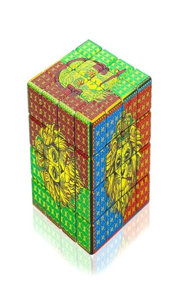 Sigara Aksesuarları 6 kenar baskı Rubik039s Cube Duman Öğütücü 60mm Çapı Metal Duman Grinders1029304