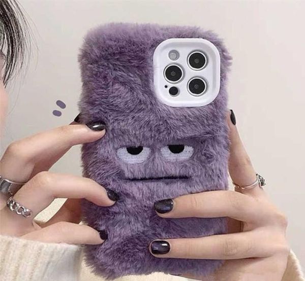 INS Coreano Carino Divertente Pelliccia Soffici Cassa Del Telefono Per Il IPhone 14 13 12 11 Pro Max X XS XR Ragazza Protezione Della Macchina Fotografica Morbido Peluche Coque Cover9897580