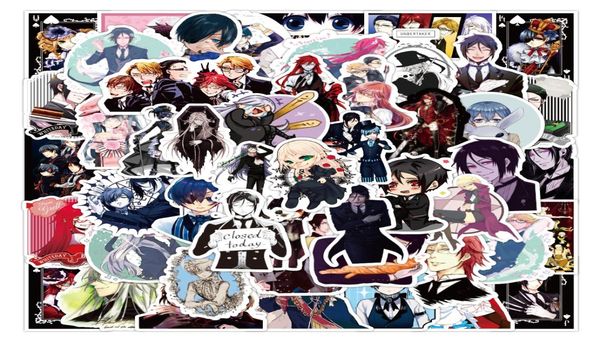 50PCSLot Black Butler Anime Adesivi Graffiti Estetica Per Bottiglia d'acqua Giocattoli per bambini Fai da te Chitarra Pneumatico Auto Bici Custodia per cellulare Laptop Sk3238645