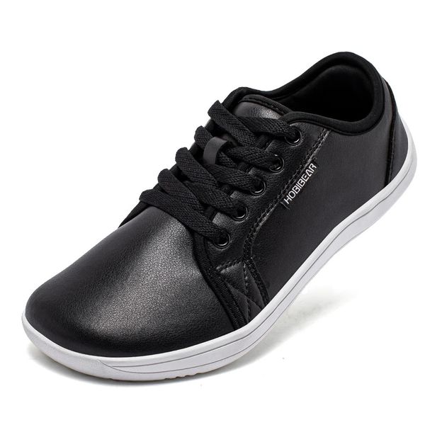 Hobibear Minimalist Ayakkabı Erkekler için Geniş Toe Yalınayak Sıfır Damla Ayakkabı Sıradan Deri Moda Spor Ayakkabıları Hafif Yürüyüş Ayakkabıları 240305