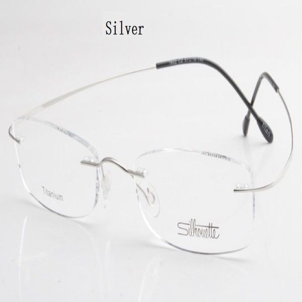Роскошные брендовые силуэтные титановые оптические очки без оправы, без винтов, очки по рецепту с Bax 302F