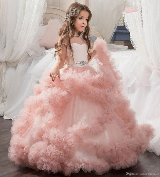 Lindos vestidos roxos e brancos para meninas, vestidos de renda com apliques de renda, vestidos de concurso para crianças, festa de casamento 8372448