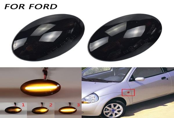 LED Acqua Che Scorre Dinamica Indicatori di Direzione Indicatore Laterale Luce Indicatore Lampeggiante Per Ford Fiesta MK3 MK4 KA Mondeo Transit Tourneo3706133