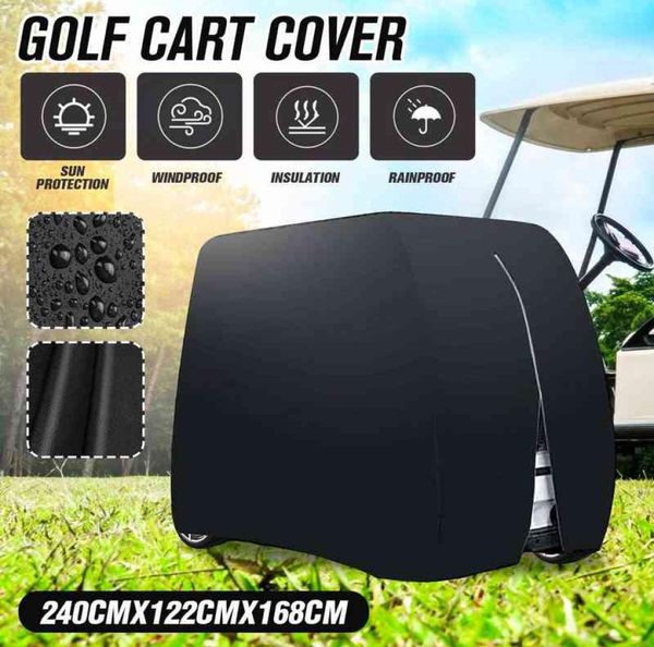 24 Yolcu Golf Sepeti Kapağı Ağır hizmet tipi araba kapağı 210D su geçirmez UV Anti Güneş Koruyucu Toz geçirmez Kapak Yamaha EZ Go Club H2204255927102