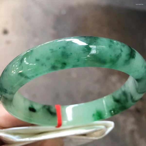 Pulseira enviar certificado grau a birmânia jade verde flutuante flores jadeite myanmar certificado jades pedra pulseiras amuleto pulseiras