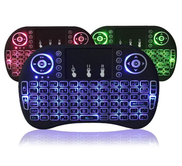 Mini teclado sem fio Rii I8 24G Fly Air Mouse para Android TV Box tablet mini teclado controle remoto com recarregável Libatte4433903