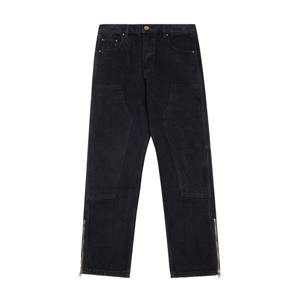 Für schwarze Deigner Männer Wanderung Pant Jean Street Fahion Marke Pantalone Vaquero Männer Frauen Claic Vierblätter Klee Muster Hochwart Wartes Problemer 760 8 allein