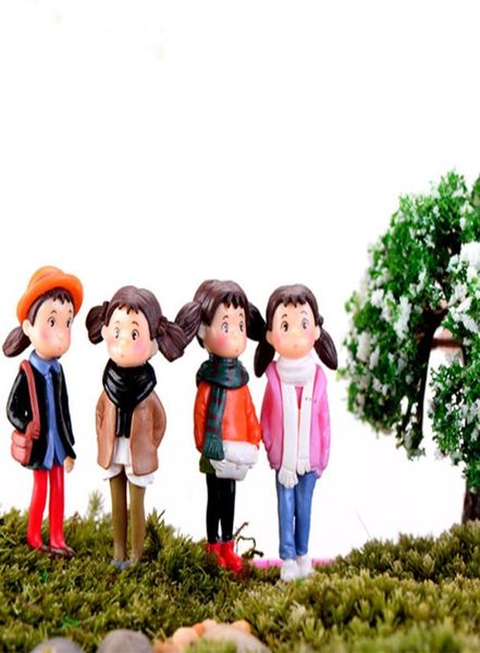 Micro paisagem decoração 14cm bonito menina dos desenhos animados miniaturas mini fadas jardim potes estatuetas pogal adereços sala de estar decoração7381917