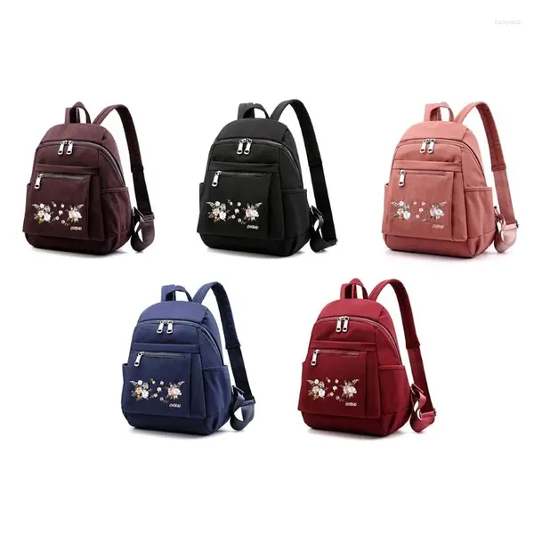 Schultaschen für Damen, Diebstahlsicherer Nylon-Rucksack, lässiger bestickter Rucksack, Teenager-Mädchen-Tasche, Laptop-Tagesrucksack