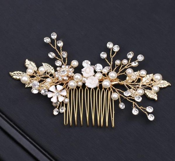 Pettine foglia d'oro per capelli da sposa, abito da sposa, accessori per abiti da sposa, ornamenti nuziali5597524