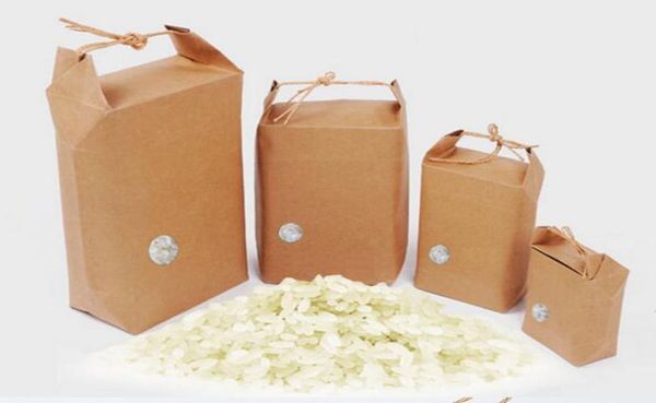 100 pezzi Nuovo prodotto imballaggio in carta di riso Sacchetto per imballaggio del tè Sacchetto di carta kraft Carta per alimenti in piedi5516778