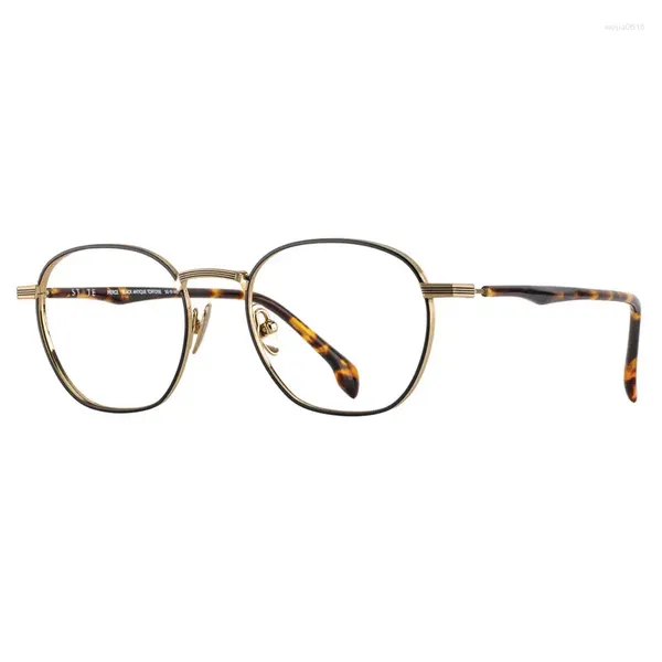 Óculos de sol quadros luxo retro titânio óculos piercing preto antigo tartaruga unisex tamanho médio leve miopia/leitura/progressivo