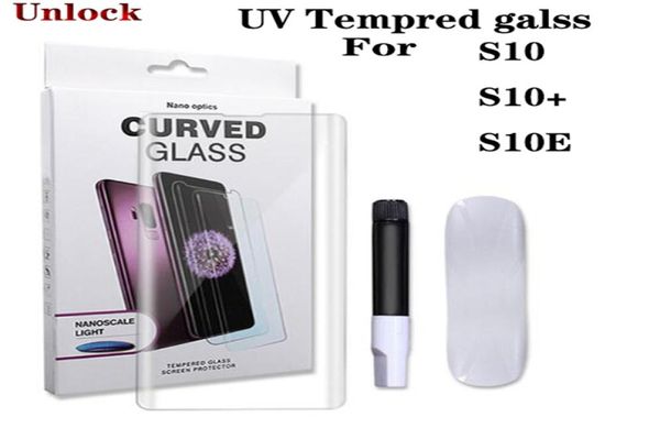 UV Temperli Cam Işık Nano Sıvı Ekran Koruyucu Note20 S20 S10 N10 S8 S9 artı Tam Tutkal Kılıf Dostu 7184038