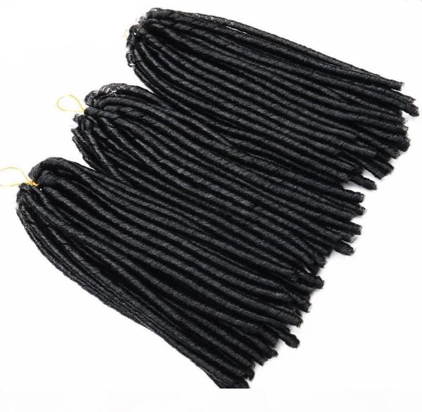 14-Zoll-70-g-Packung Crochet Braids Synthetic Braiding Hair Extension Afro-Frisuren Soft Dreadlock Brown Black Thick Full5621408