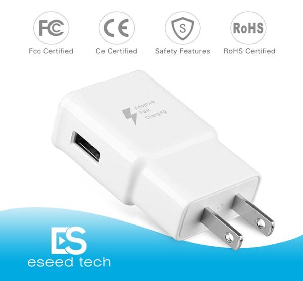 Schnellladegerät QC 20 5v2A Adapter Schnelles USB-Wandladegerät UK EU US-Stecker Reise Universal für Galaxy S8 S7 Edge S6 S6 Edge1385003