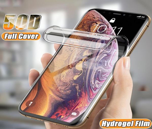 Protetor de tela de filme de hidrogel para iphone 12 pro max samsung galaxy s10 s10e s21 plus s20fe capa completa protetora a50 a70 a71 note6607723