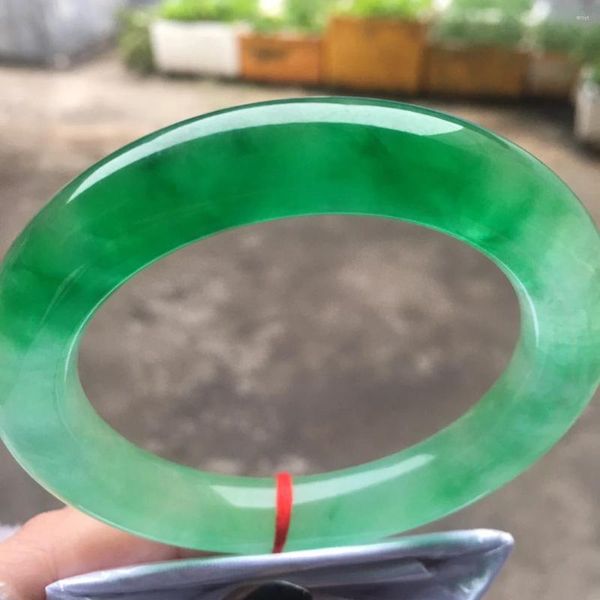 Bileklik Sertifika Gönder Gerçek Jades Bangles Sertifikalı (Sınıf A) Doğal Emerald Jadeite Bilezikler Kadın Gerçek Yeşim Taşı