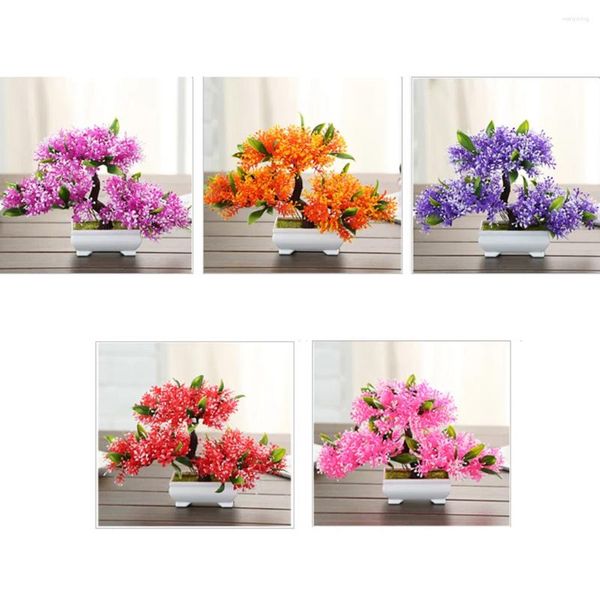 Fiori decorativi 1 pezzo di pino bonsai artificiale di alta qualità in vaso di fiori finto per decorazioni per feste in casa e in ufficio