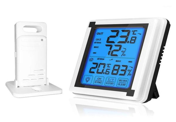 Touchscreen-Wetterstation, Außenvorhersagesensor, Hintergrundbeleuchtung, Thermometer, Hygrometer, kabellose Wetterstation11741639