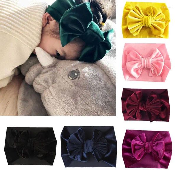 Accessori per capelli 2024 anni carino adorabile bambino neonate ragazzi fascia solida fascia bowknot copricapo avvolgente testa cotone