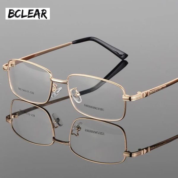 Bclear moda óculos clássico grosso chapeamento de ouro masculino quadro completo óculos ópticos armações de óculos de moda s902 240227