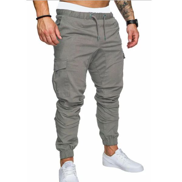 Yaz Erkek Kargo Pantolon Sıradan Spor Sweatpants Brawstring Erkekler Marka Uzun Pantolon Ordu Joggers Pants Pantalon Homme