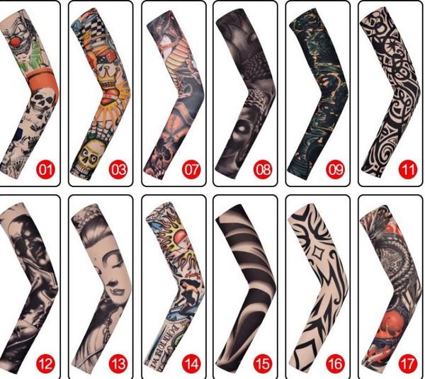 1 PC AntiSunshine Mode Männer und Frauen Tattoo Arm Bein Ärmel Hohe Elastische Nylon Halloween Party Dance Party Tattoo Sleeve9323659