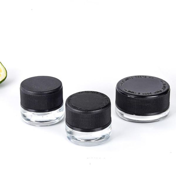 Bottiglia in barattolo di vetro da 5 ml 9 ml con coperchio a prova di bambino per estratti DAB di erbe secche Contenitore concentrato di olio denso Adesivo personalizzato Disponibile