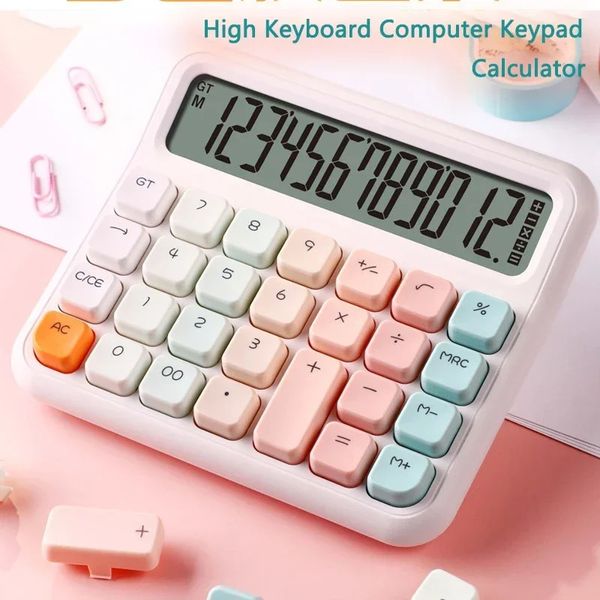 Korea Kawaii Kleiner Zuckerrechner Einfache einfarbige hohe Tastatur Computerstudenten niedlich elektronisch 240227