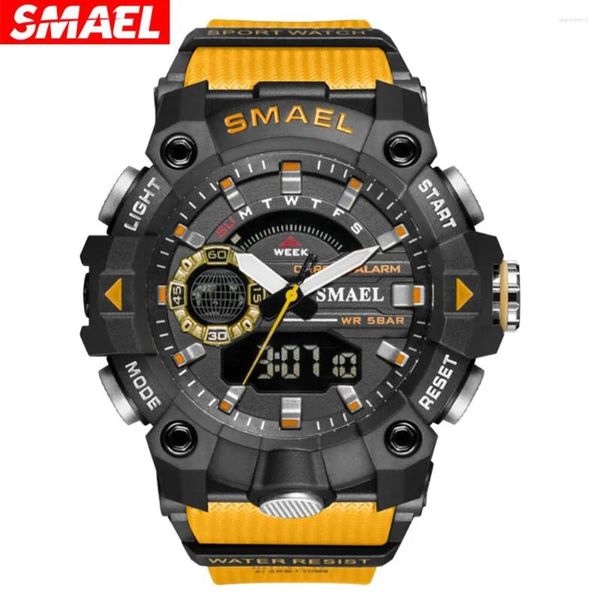 Orologi da polso SMAEL Orologi sportivi di moda da uomo Orologio da polso impermeabile resistente agli urti 50M Orologio da polso con allarme a LED Orologio militare 8040