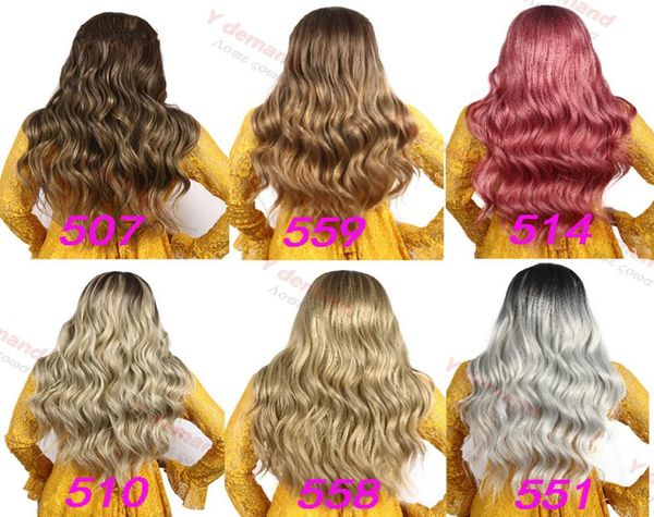 Loira longa ondulada peruca encaracolada moda em estoque simulação encantadora como cabelo humano tecer perucas completas para preto feminino y demand8560111