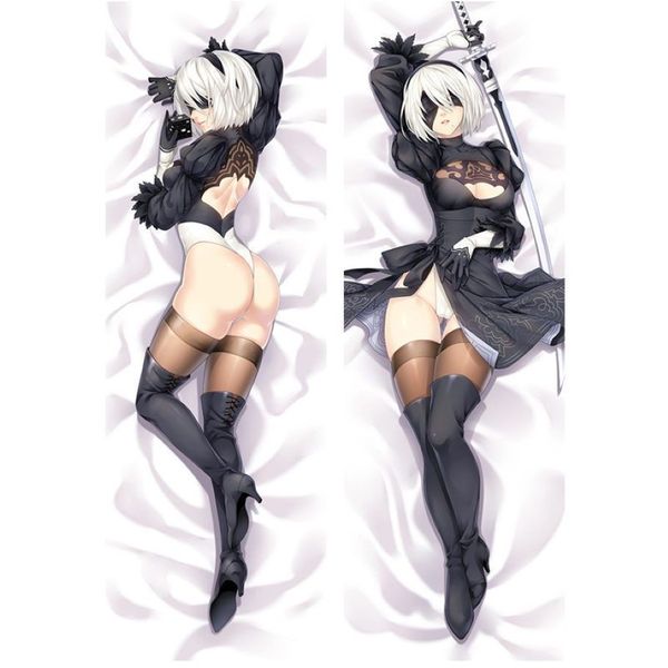 Anime PSP Spiel NieRAutomata YoRHa Nr. 2 Typ B 2B Dakimakura Körperkissenbezug 18r Mädchen Bett Dekor SleepHugging Kissenbezug Geschenke 20355y