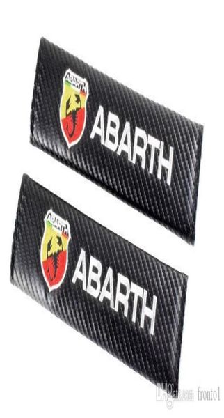 Autoaufkleber Sicherheitsgurtabdeckung Kohlefaser für Abarth 500 Fiat Universal Schulterpolster Auto Styling 2pcslot2221604