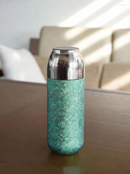Wasserflaschen Miso Intelligente Warmanzeige Alter weißer Tee Gefüllter reiner Titan-Isolierbecher Doppelschichtiger tragbarer Filter