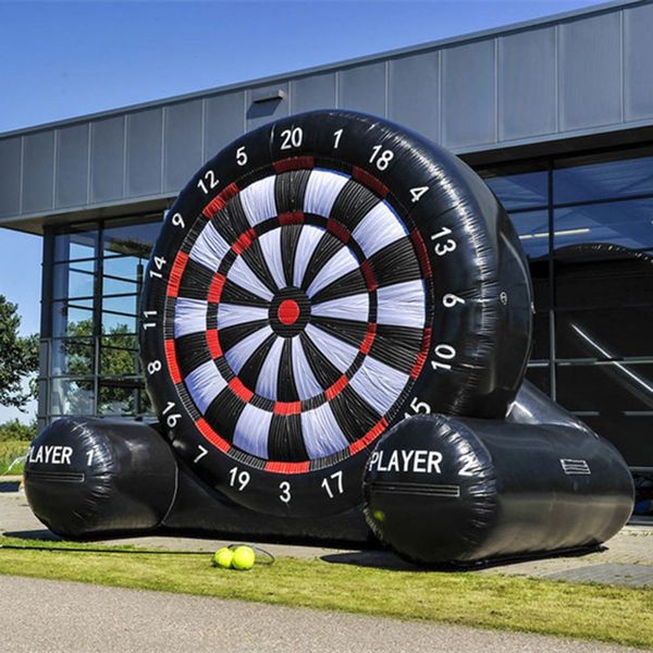 Toptan Ücretsiz Hava Gemi 5mh (16.5ft) 6balls Oxford Şişme Futbol Dart Tahta Ayak Futbol Dartları, Şişirilebilir Golf Oyunu