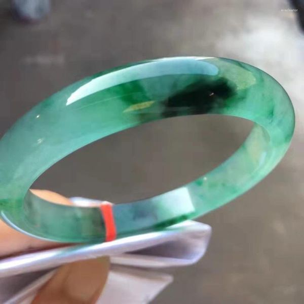 Bracciale di prima classe A Accessori per gioielleria in giadeite verde pieno naturale del Myanmar Anello perfetto per le vacanze Bracciale regalo squisito per le vacanze