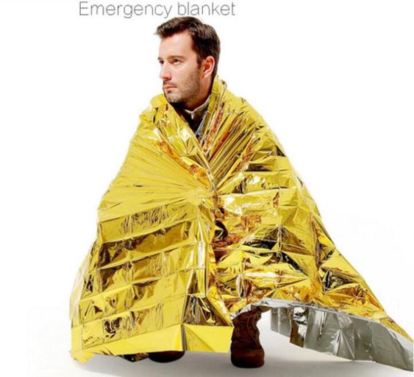 Cobertor de resgate de sobrevivência de emergência à prova de água ao ar livre folha térmica espaço primeiros socorros cortina de resgate cobertor militar 20196338729