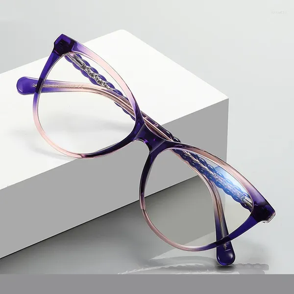 Sonnenbrillenrahmen Ultraleichte Mode Retro Cat Eye Brille Frauen Grüne optische verschreibungspflichtige Brillengestelle Anti-Blau-Licht-Schmetterling