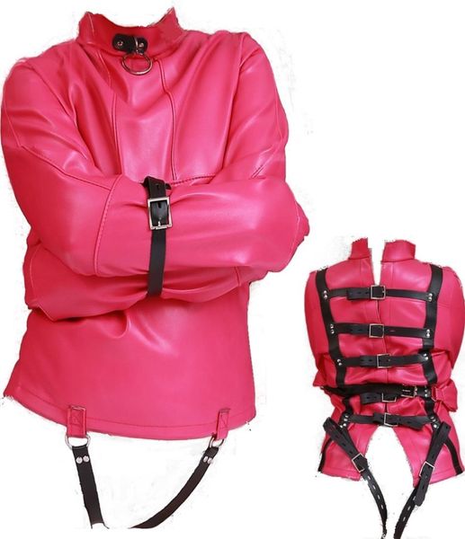 4 Farbe weibliches weiches Leder verstellbarer gebundener Bondage-Zwangsjackenmantel für Frauen erotischer Körpergeschirr Fetisch Cosplay Erwachsener BDSM Sex2710045