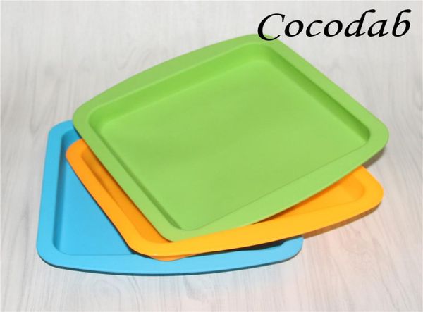 Prato de cera de silicone dhl panela profunda formato quadrado 8 x8 recipiente de silicone antiaderente amigável concentrado bandeja de silicone de grau alimentício9026844