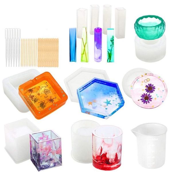 Stampi in silicone per resina Stampi per colata di resina epossidica per fai da te Tazza penna Portacandele posacenere Vaso di fiori Ciondolo Cy305E