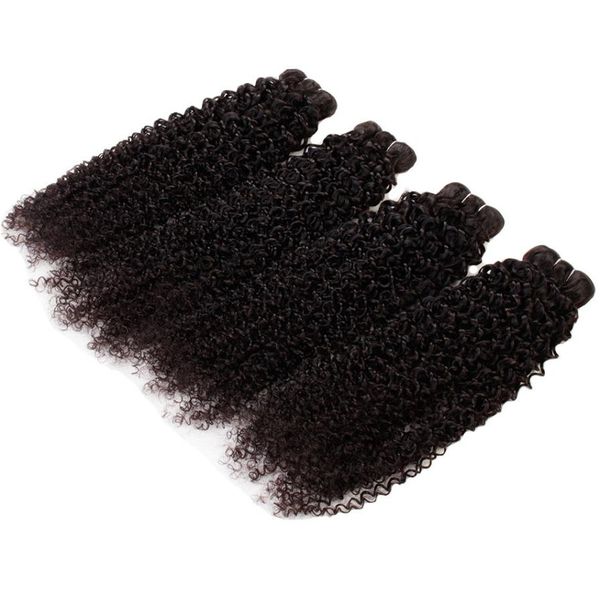 Capelli vergini brasiliani ricci crespi 4 pacchi 400g Tessuti di capelli umani Estensioni dei capelli vergini grezzi Remy Stessa direzione Grado cuticola 101387239