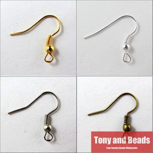 Takı Küpe Bulundu 18x21mm Hooks Bobin Kulak Teli Altın Gümüş Bronz Nikel Mücevher Yapımı EF8326N