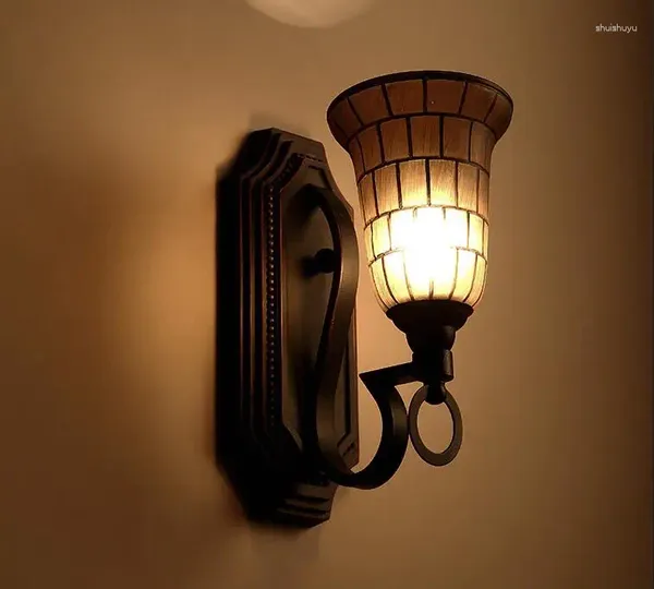 Настенный светильник в богемном ретро-американском стиле, ресторан-бар, светодиодный одинарный налобный фонарь с железным стеклом El Corridor, промышленный ветровой светильник E27.