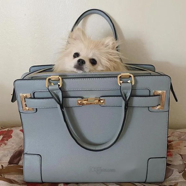 YUEXUAN Bolsa tote de designer para animais de estimação Bolsa de luxo carteira de couro PU bolsa porta-cachorro, porta-animais de viagem portátil, porta-tote lateral para pequenos animais 1A, 8 libras atacado