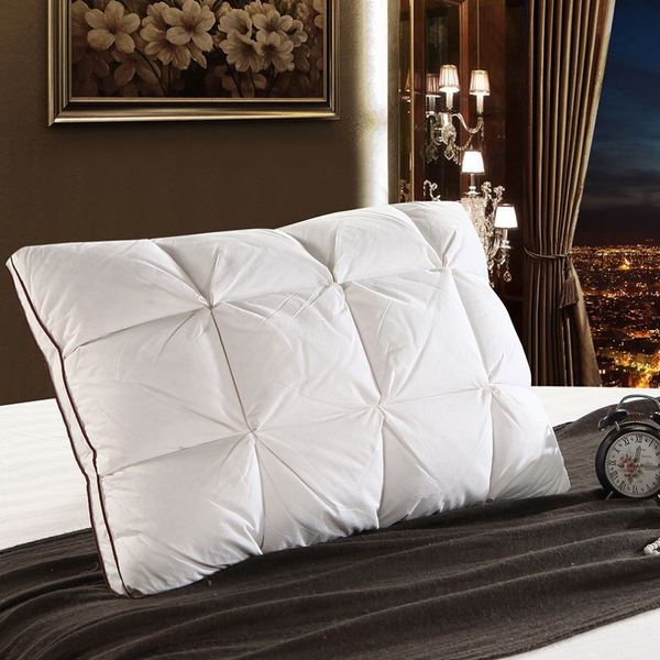 Travesseiro de penas 48 74 cm 3D pão branco pato baixo padrão antibacteriano elegante tecido doméstico 014274J