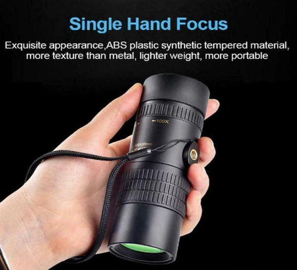 10300x40mm 4k super telepo zoom telescópio monocular portátil lente da câmera móvel com clipe de tripé acessórios do telefone 6992348